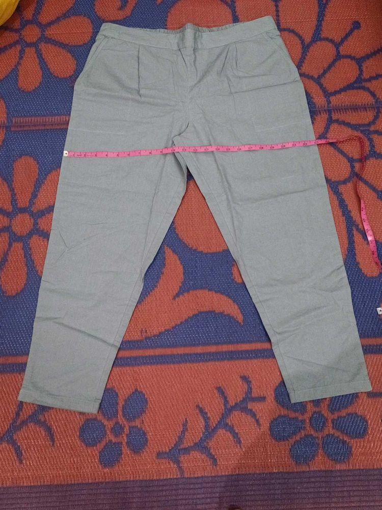 Gray Cropped Trousers