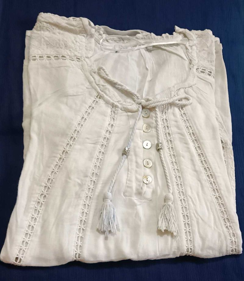 White Embroidered Top