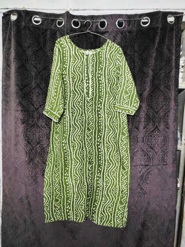 Mehandi Green Bandhani Kurti On Sale!