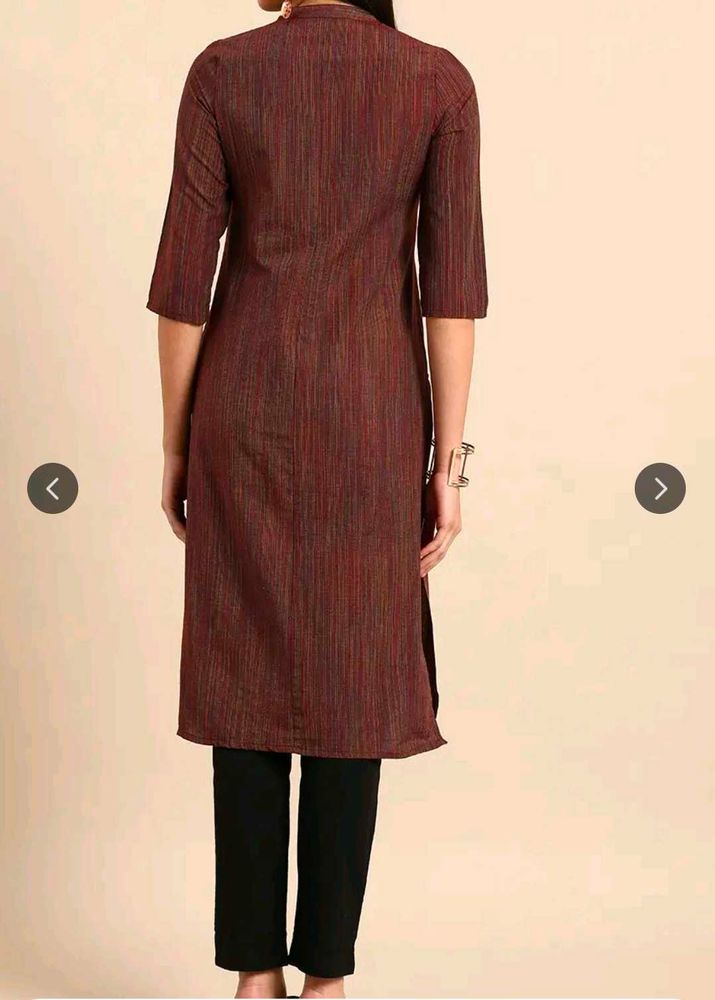 Elegant Brown Striped Kurta