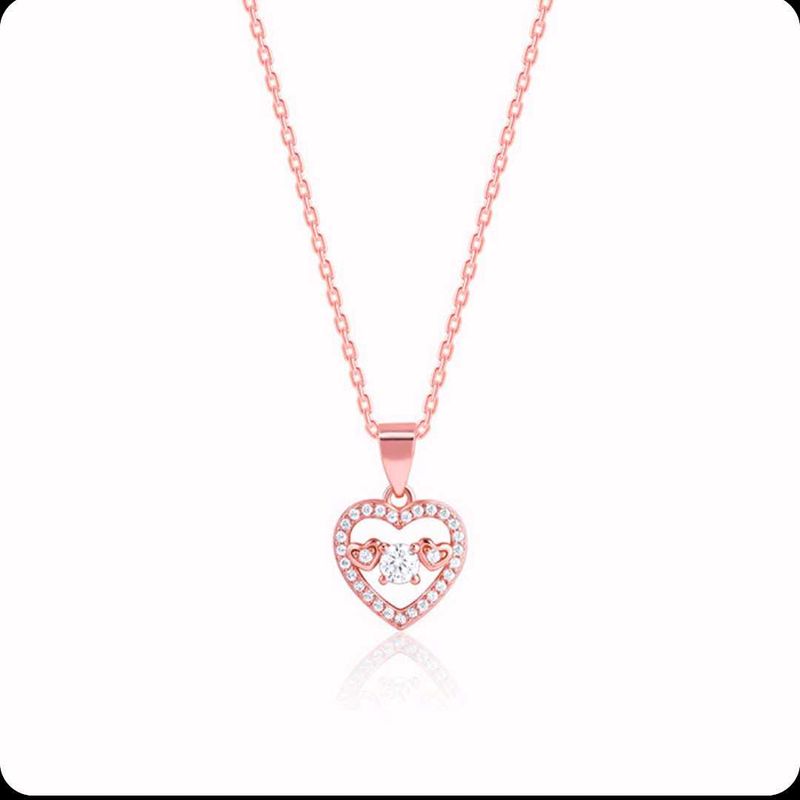 Giva 925 Silver Chain+Pendant (Rose Gold Color)