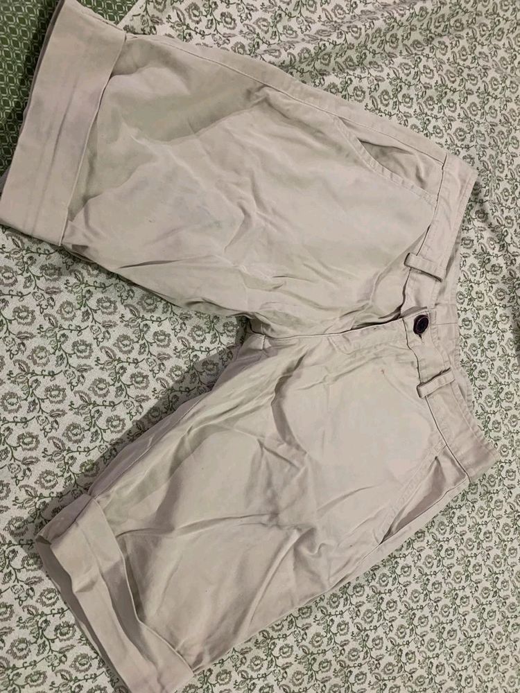 Beige Denim Shorts (Unisex)
