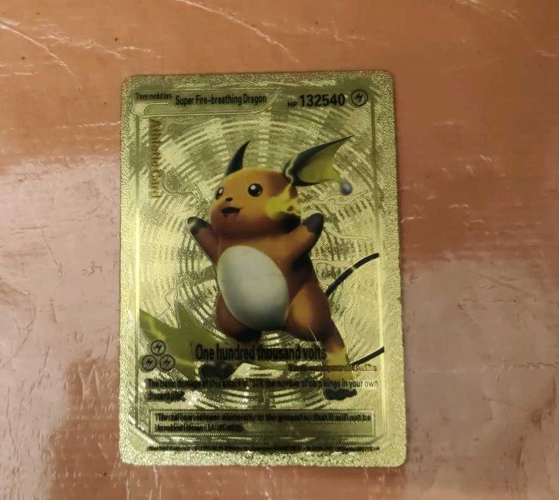 Gold Super Fire-Breathig Dragon Pokemon Card