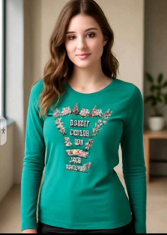 Green Printed Long Sleeve Top💚💚