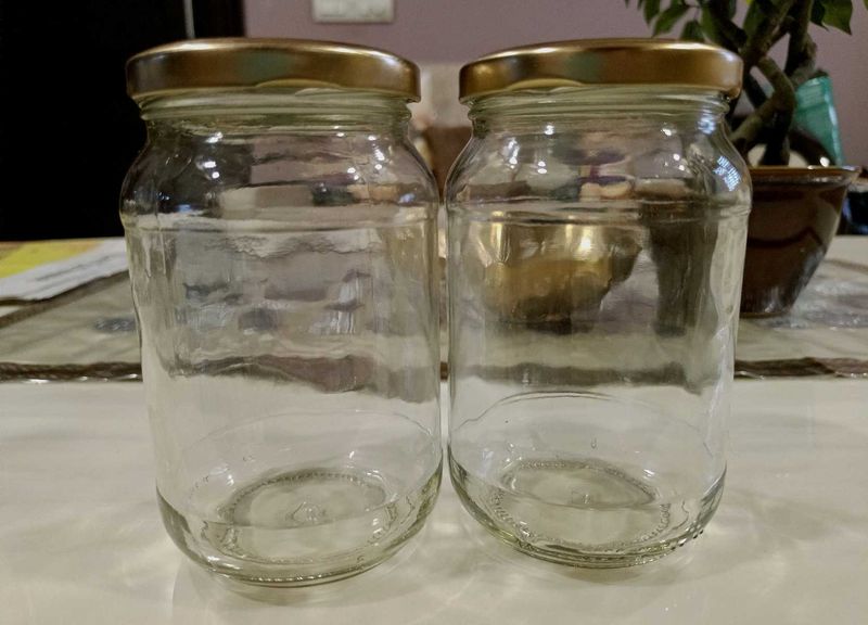 Set Of 2 Glass Jars, Capacity 500ml Each
