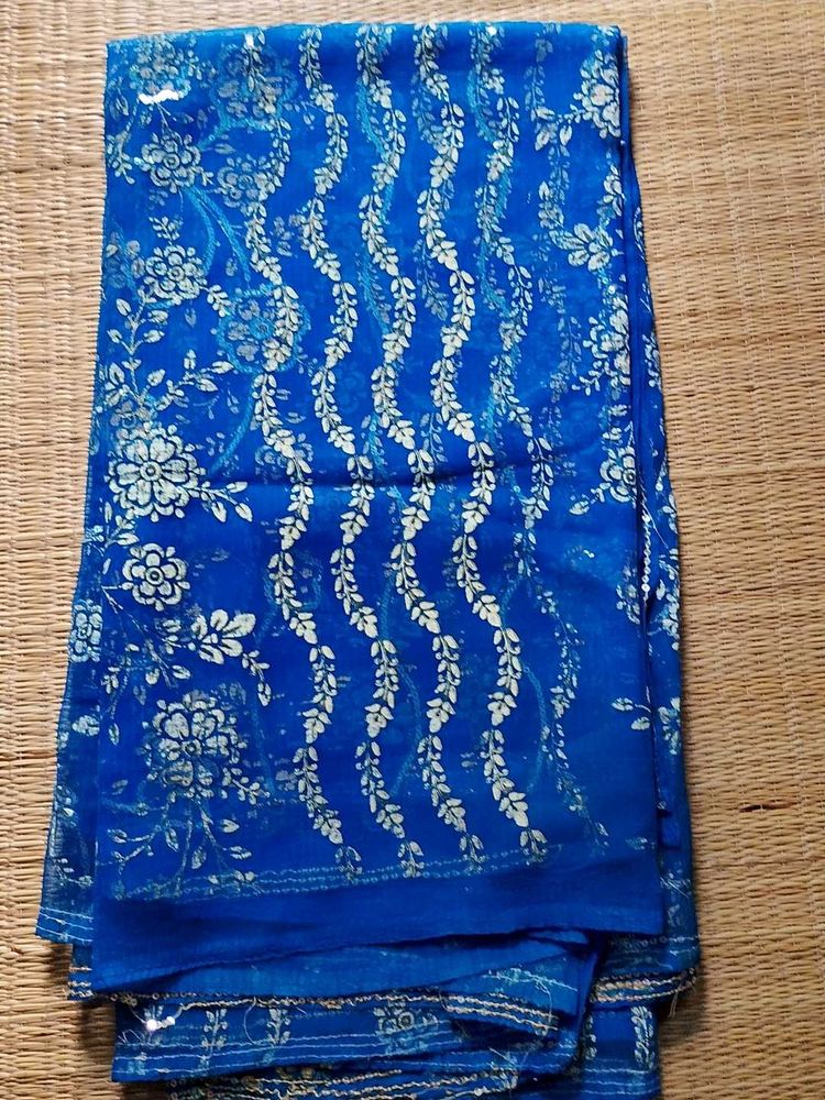 Blue Floral Saree