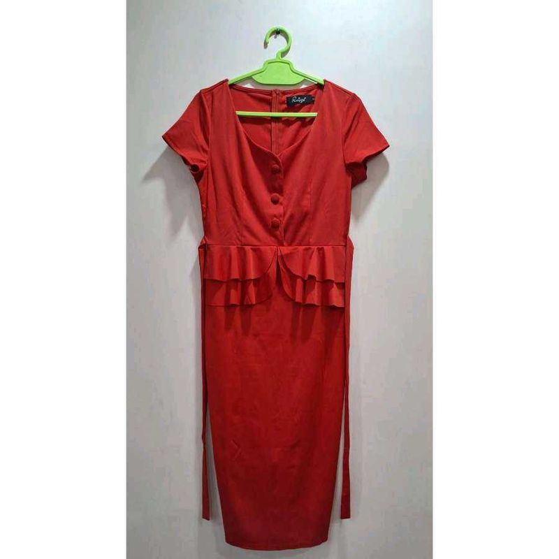 Chic Red Midi Dress