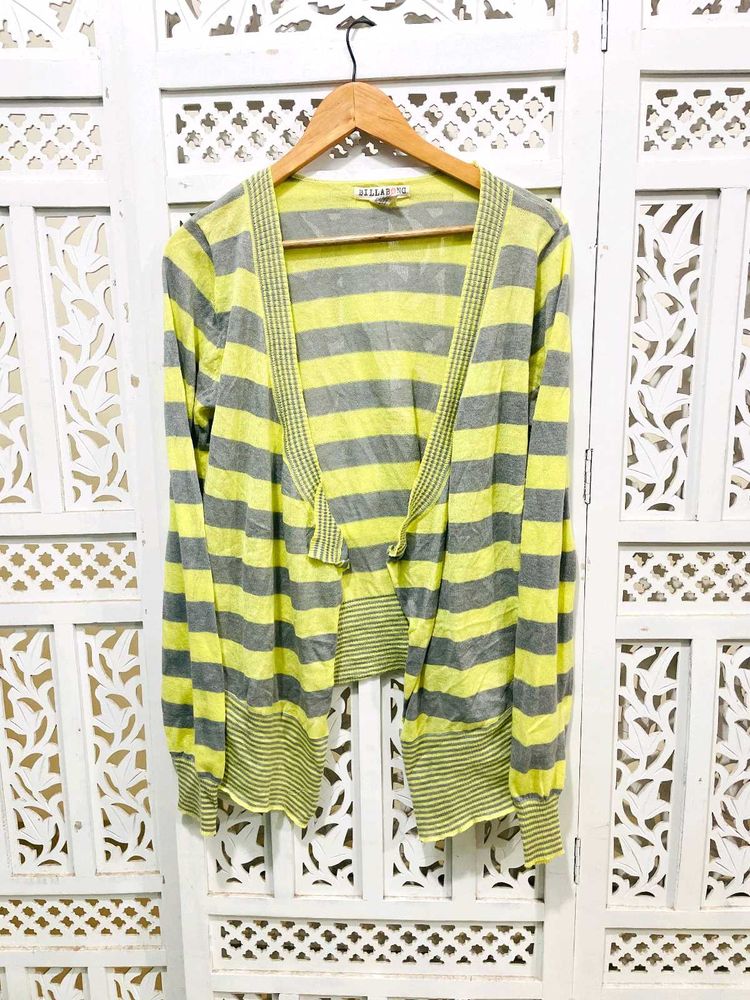 Imported Striped Open Cardigan C