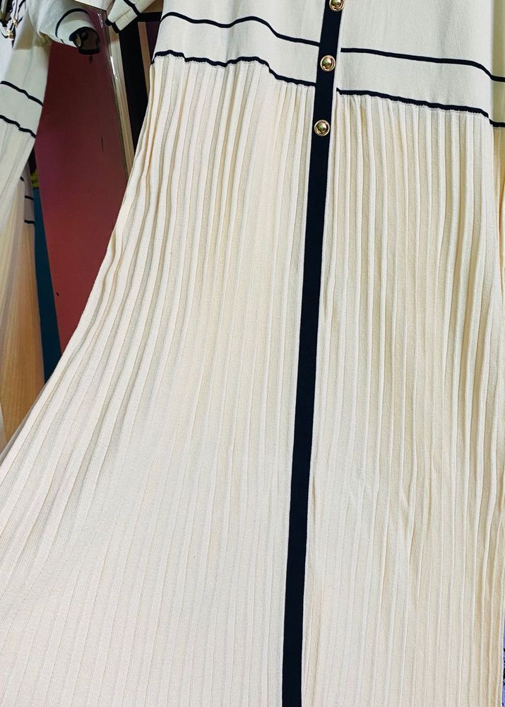 Korean Design Pleated Midi Dress
