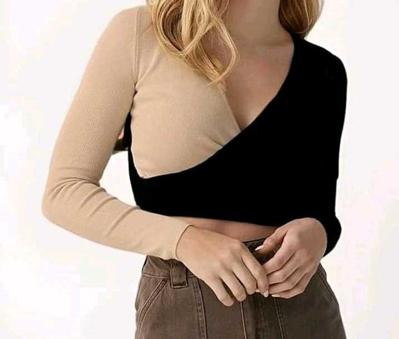 Two-Tone Long Sleeve Top