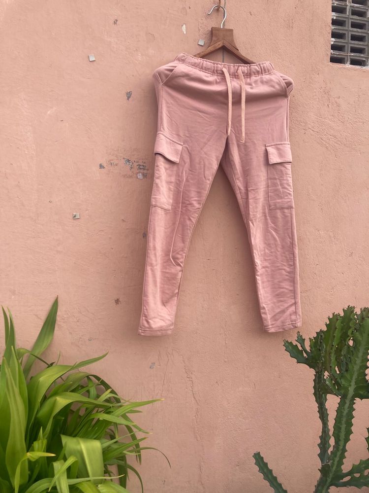 Light pink cargo joggers