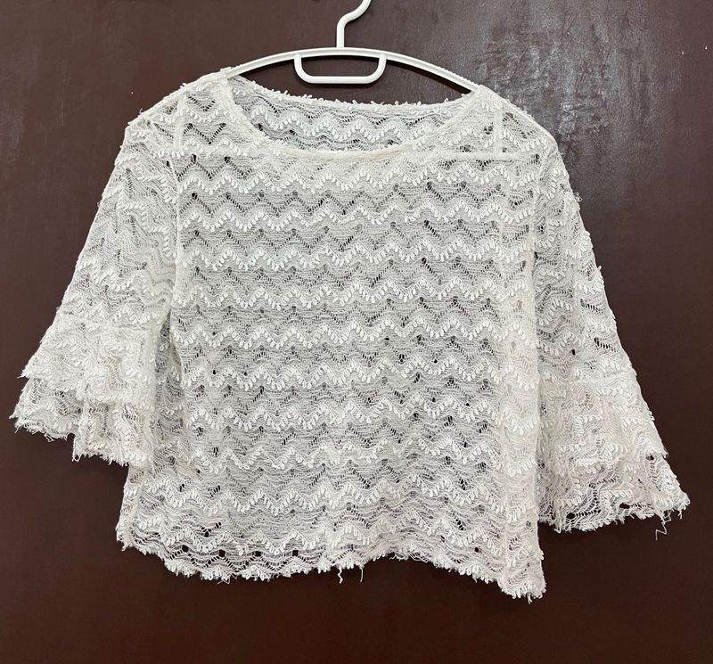 Boho Lace Bell Sleeve Top