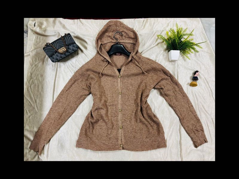 Hooded Knit Cardigan