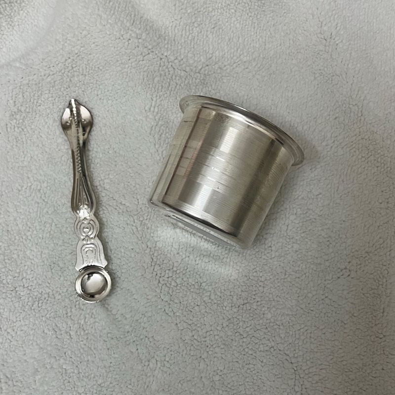 German Silver Panchapatra Udharini Set