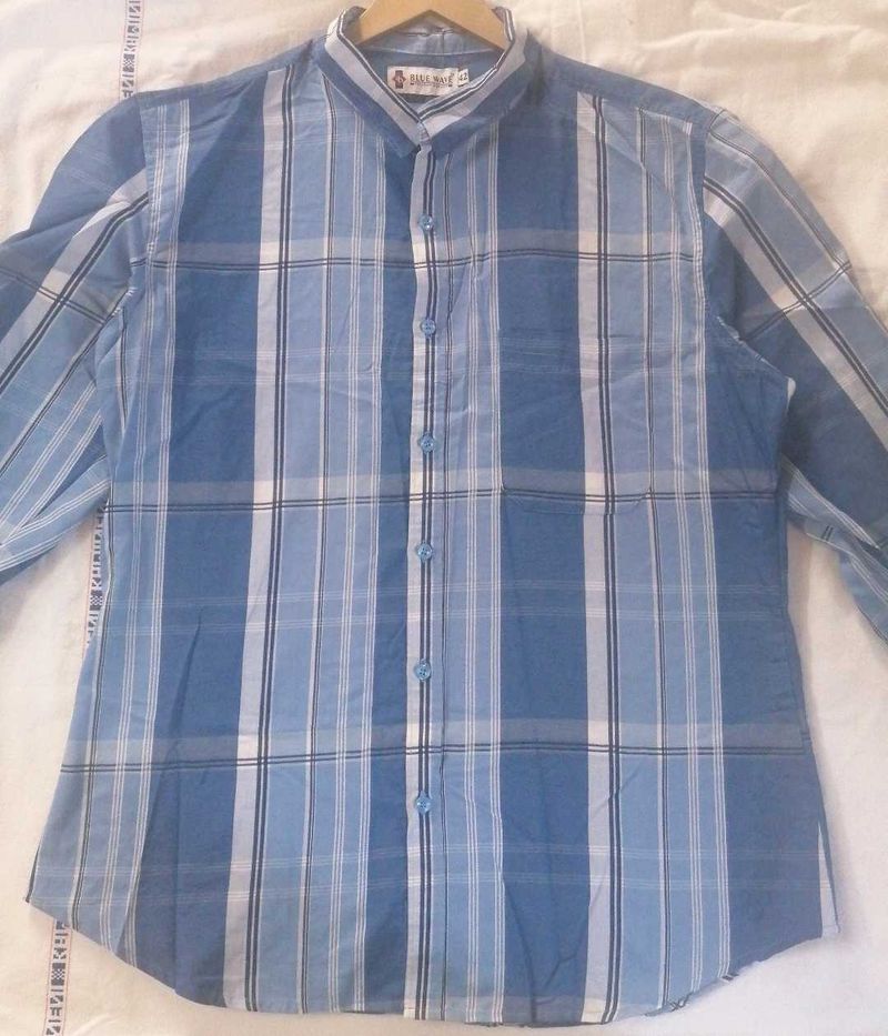 Classic Blue Cotton Shirt | Size 42