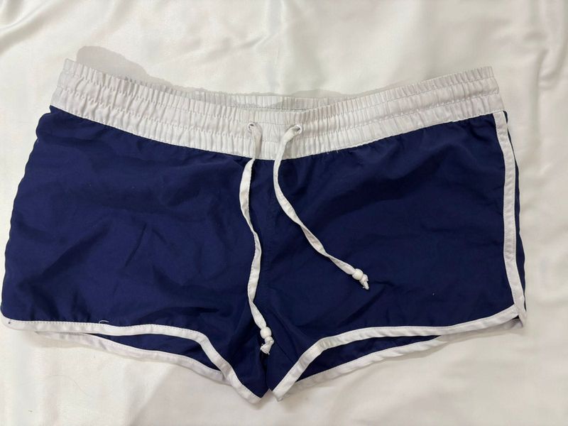 Navy &amp; White Running Shorts
