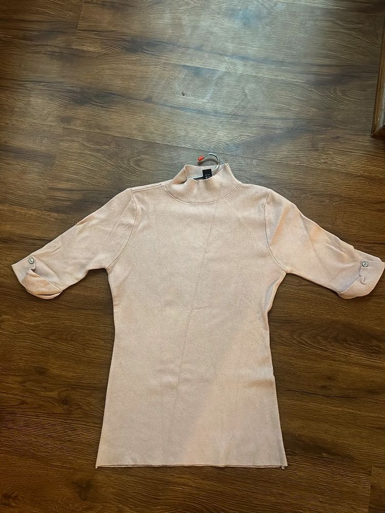 Soft Knit Half-Sleeve Sweater Top