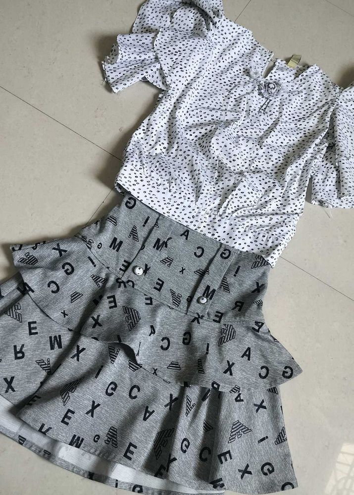 Girls Skirt Top Combo