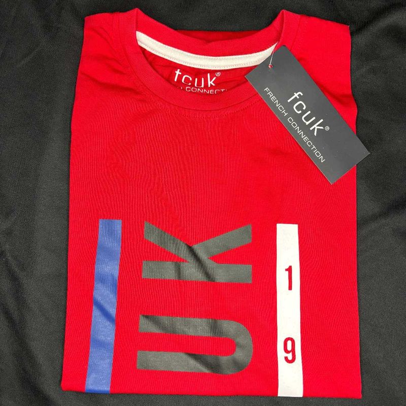 FCUK Red Graphic T-Shirt