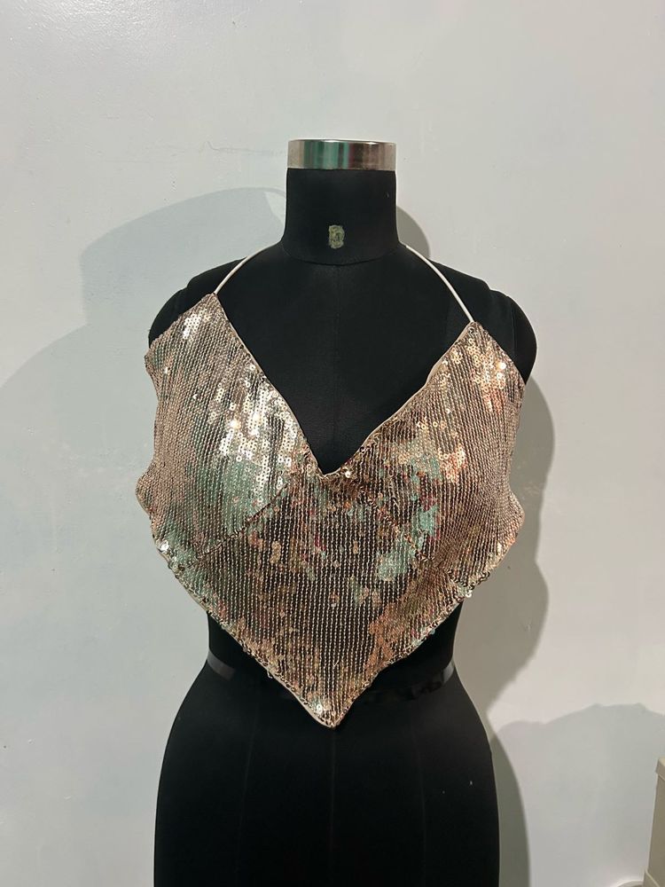 Sequin Halter Top