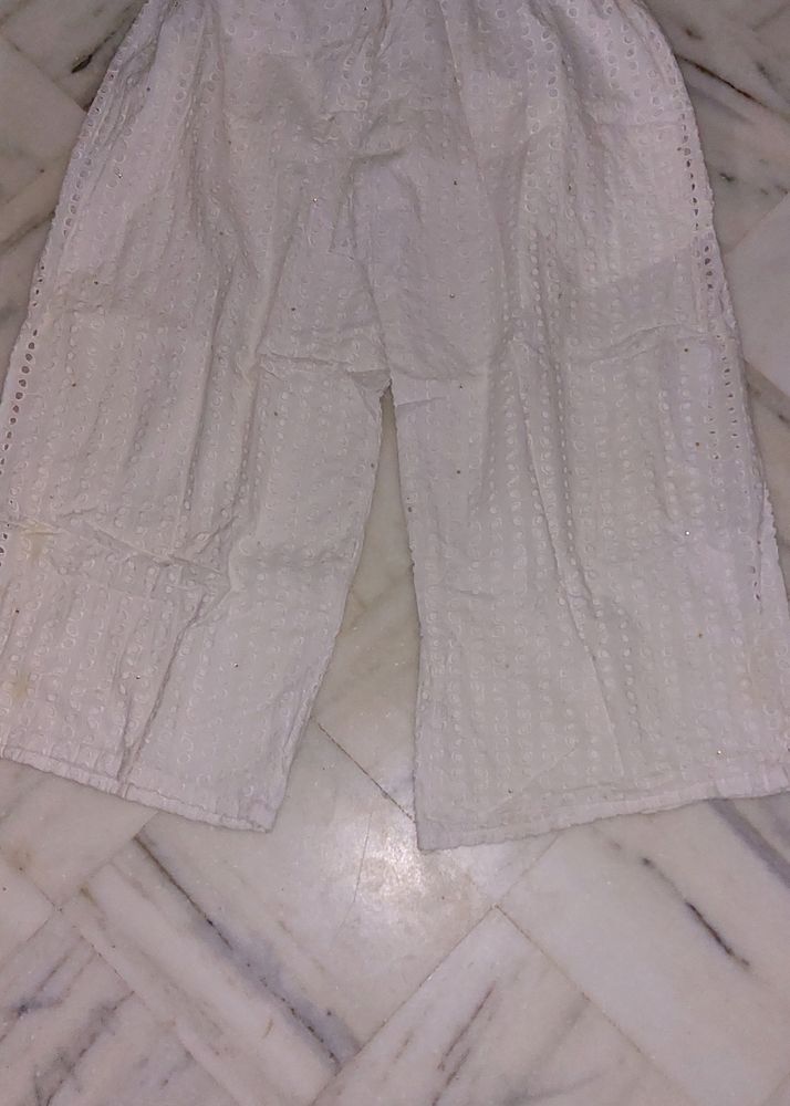 White Chicken Kari Plazo Very Nice Fitting