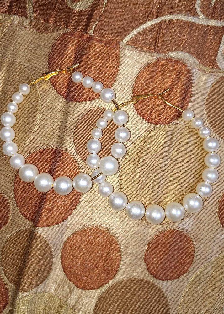Pearl Hoops 🤍🤍