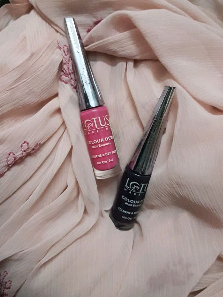Lotus Nail Paint - Pink Rage And Plum Delight