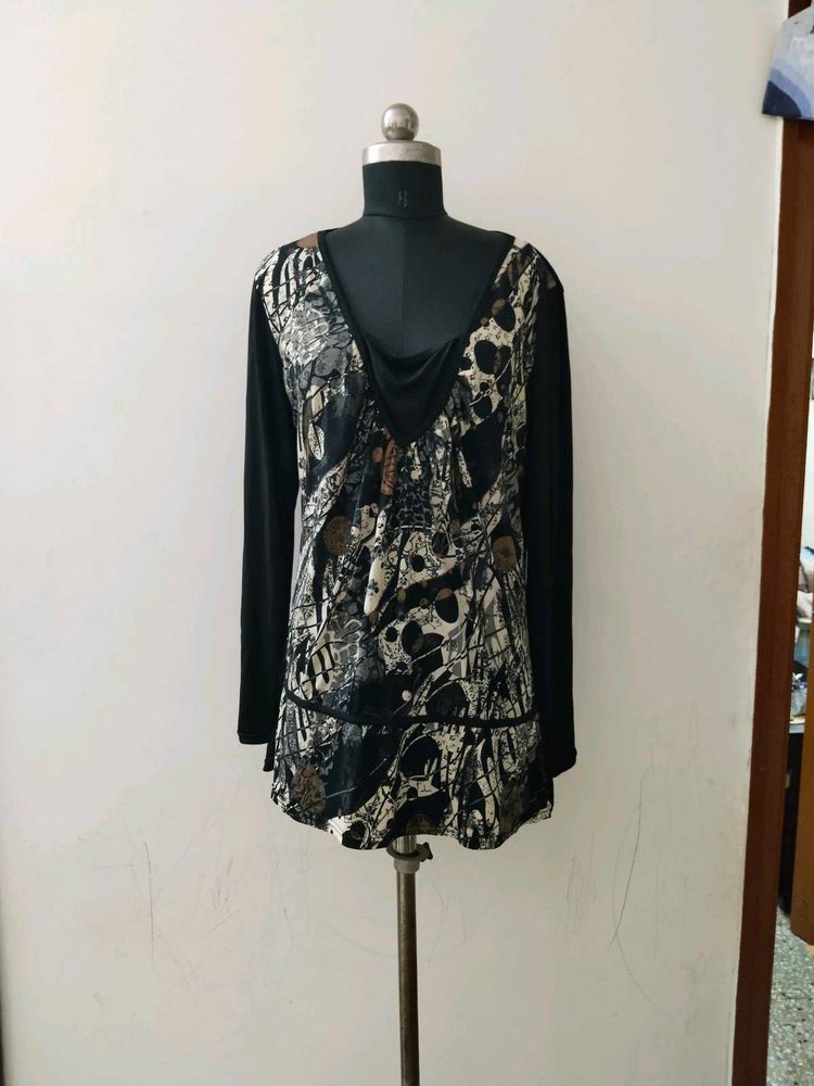 plus size Printed Long Sleeve Top