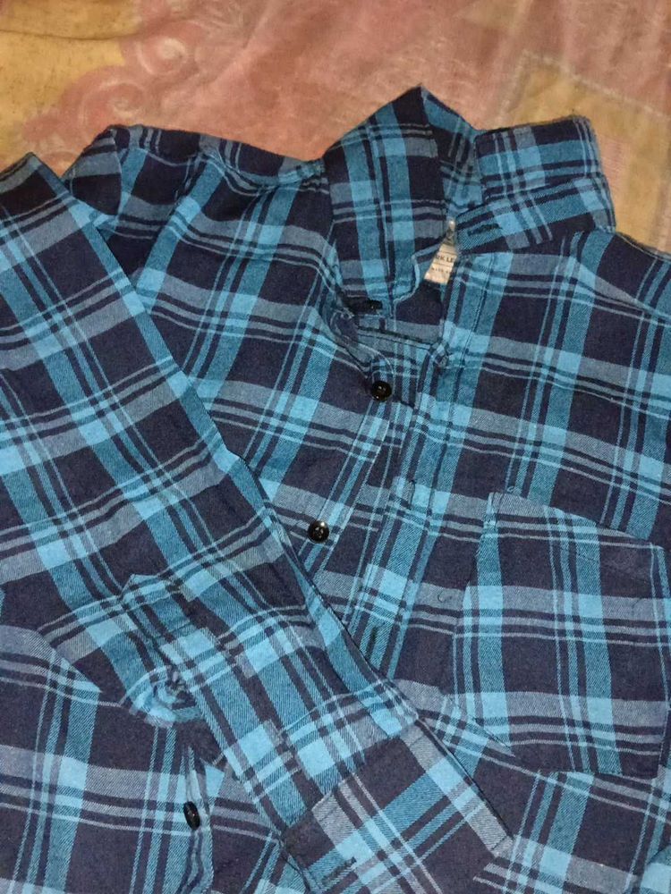 Blue Plaid Flannel Shirt