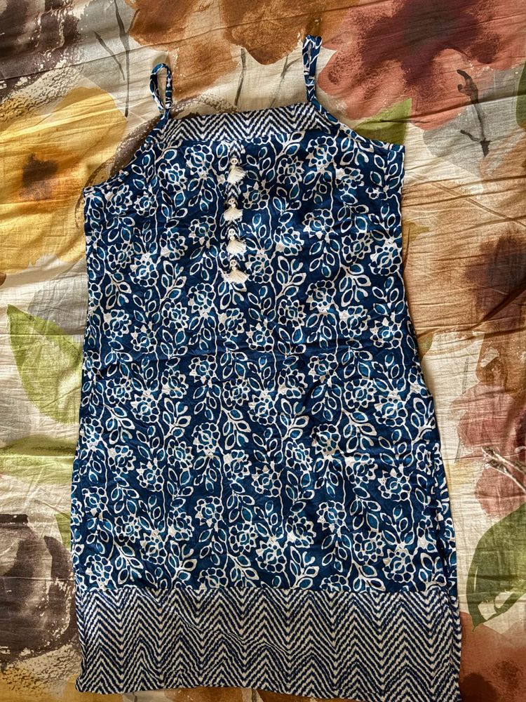 Blue &amp; White Printed Sundress