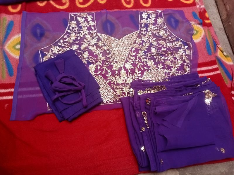 Heavy Embroidery Sequence Work Langha Choli