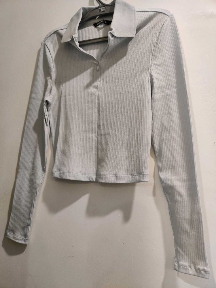 Ribbed Long Sleeve Crop Top