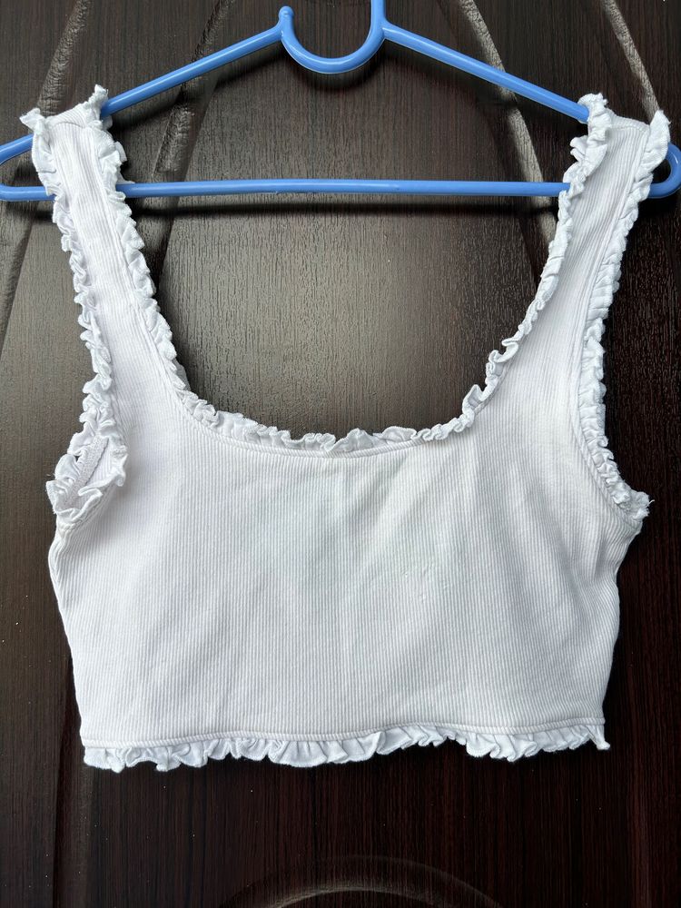 Zara White Simple Top
