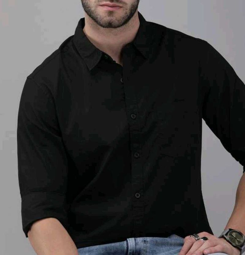 Black Shirt For Men Pure Cotton