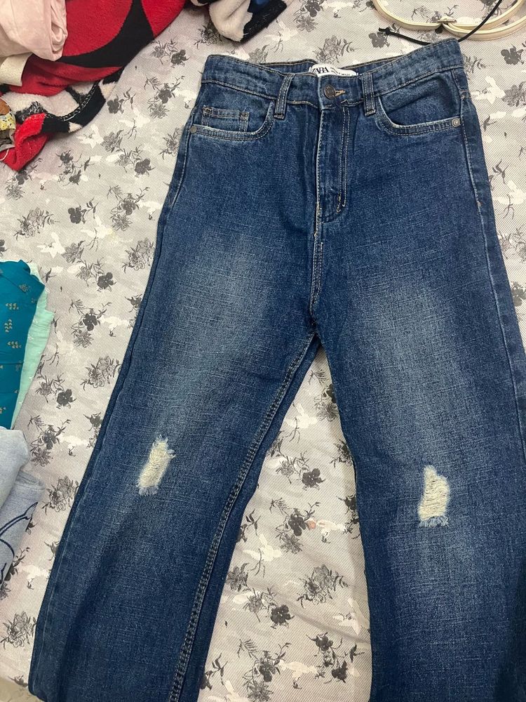 Jeans Jacket With Torn Jean