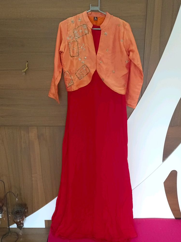 Designer One Piece With Worked Jacket