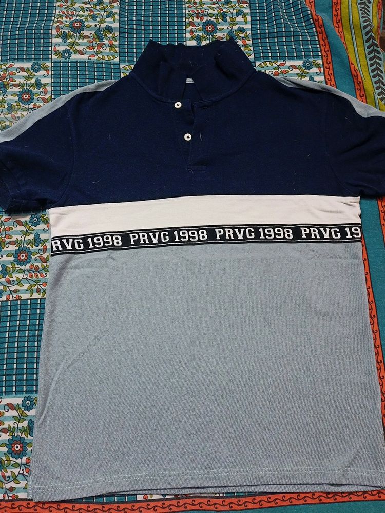 PROVOGUE Men&#39;s Color-Block Polo Collar T-Shirt