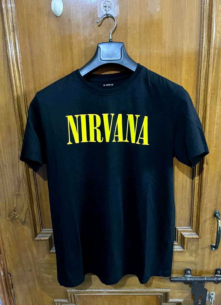 SF JEANS PANTALOONS BLACK NIRVANA TSHIRT M