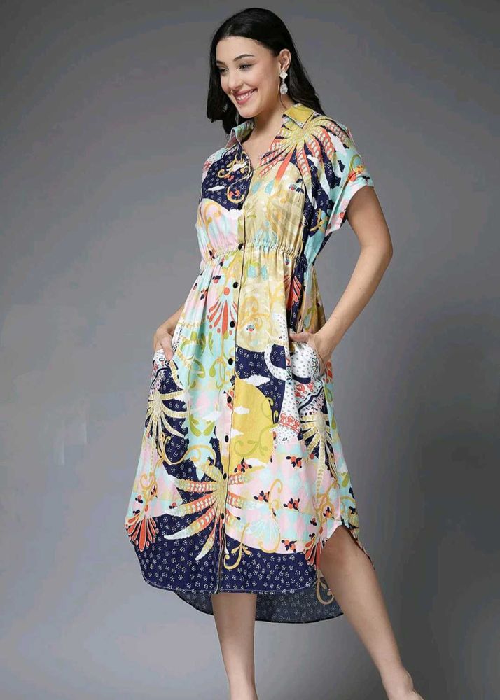 Floral Maternity Midi Dress Used Rarely Women XL