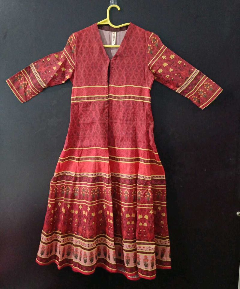 Maroon Patterned Dress