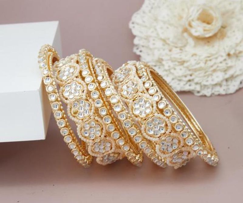Kundan Bangles Set
