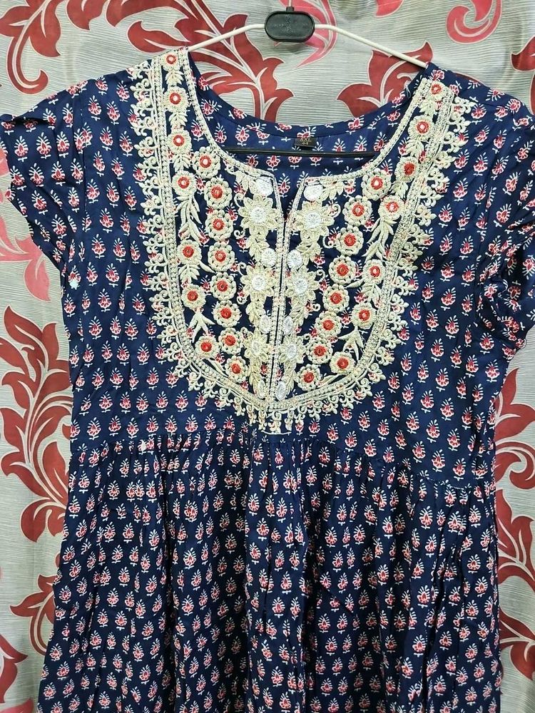 Elegant Blue Printed Kurta shara sat with dupatta