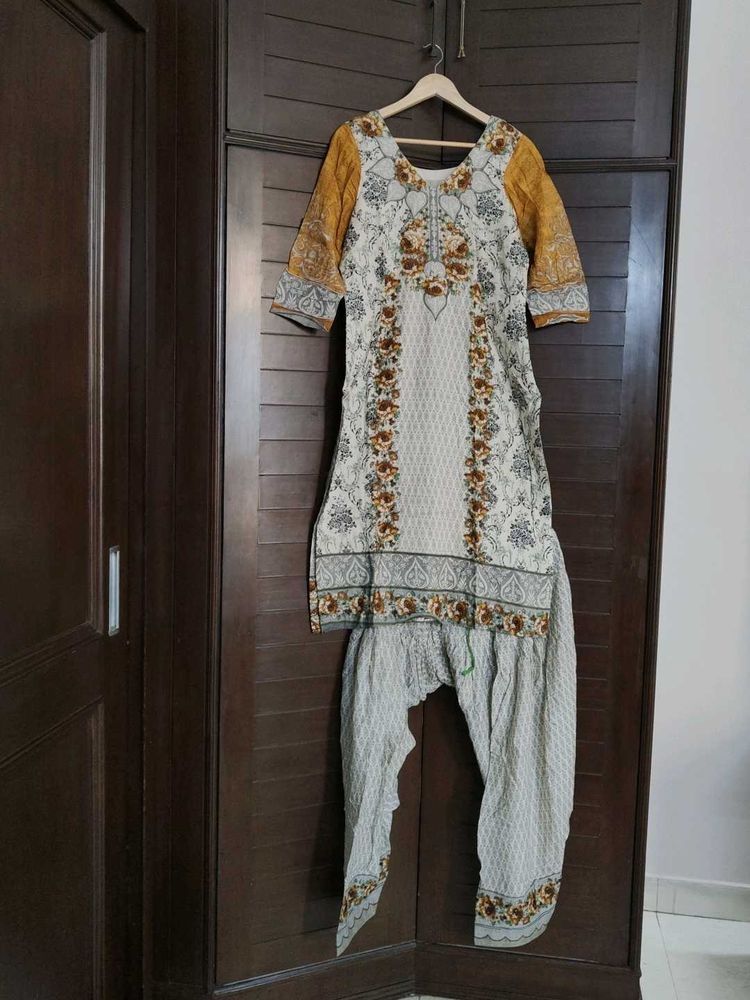 Women Fully Stitched Cotton Printed Kurta Salwar