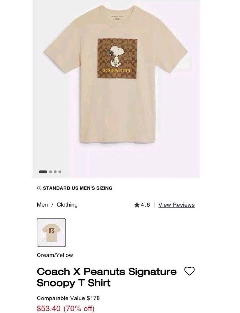 Coach X Peanuts Signature Snoopy T-Shirt Unisex