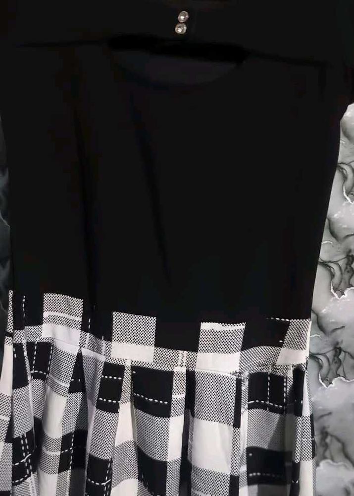 Black &amp; White Plaid Dress