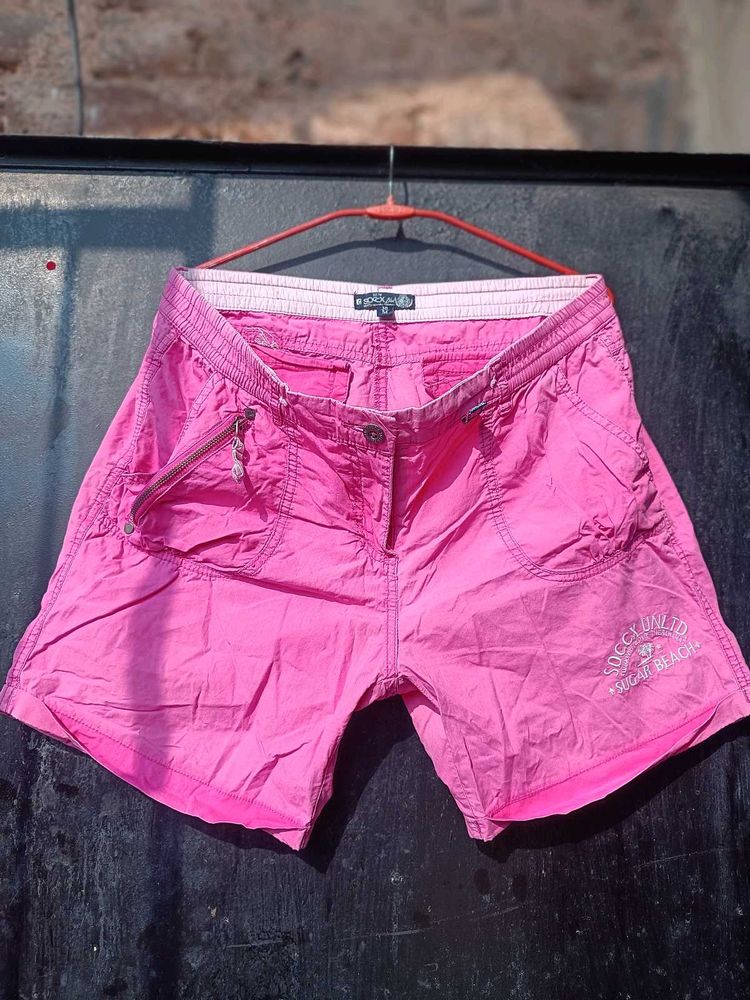 Pink Casual Women's Shorts