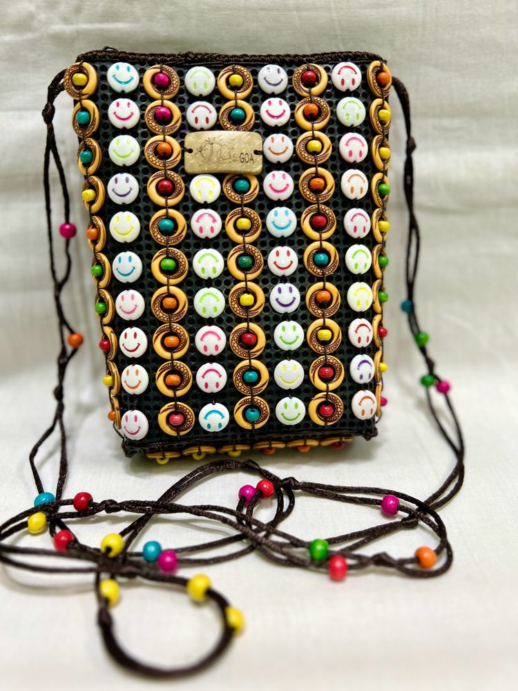 Sling Bag With Wooden Beads