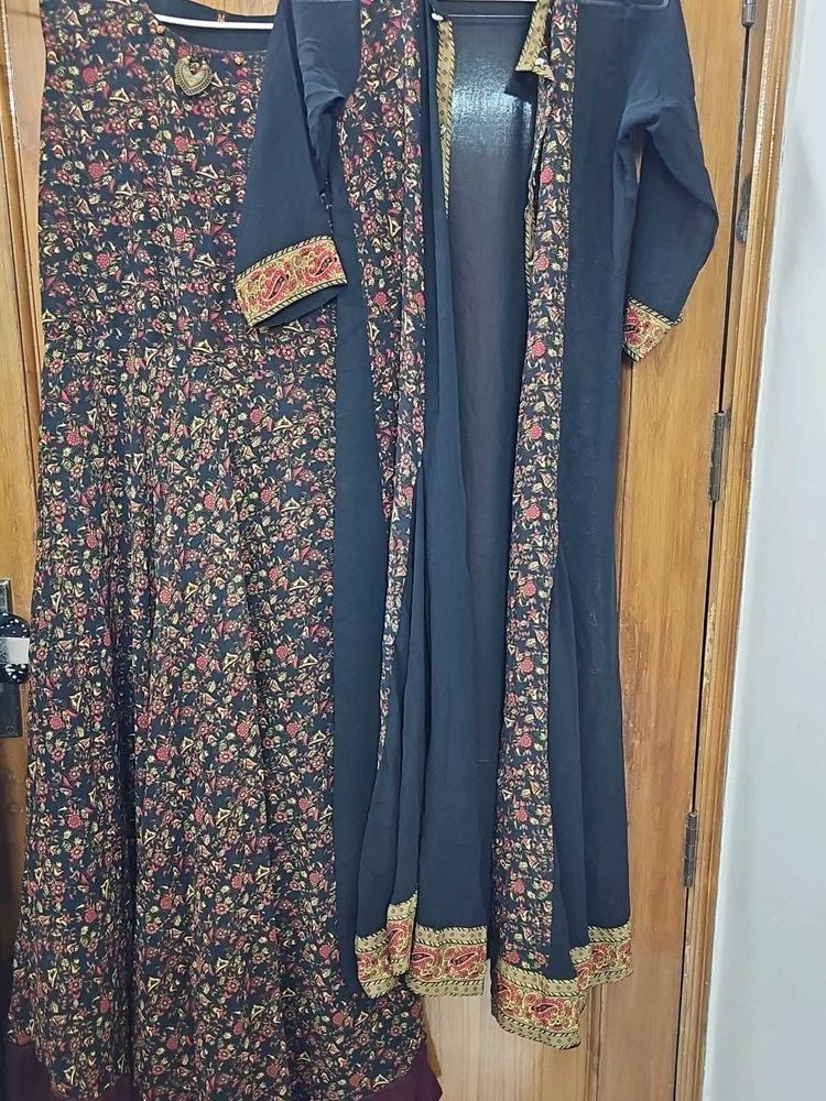 Floral Ethnic Dress with Shrug