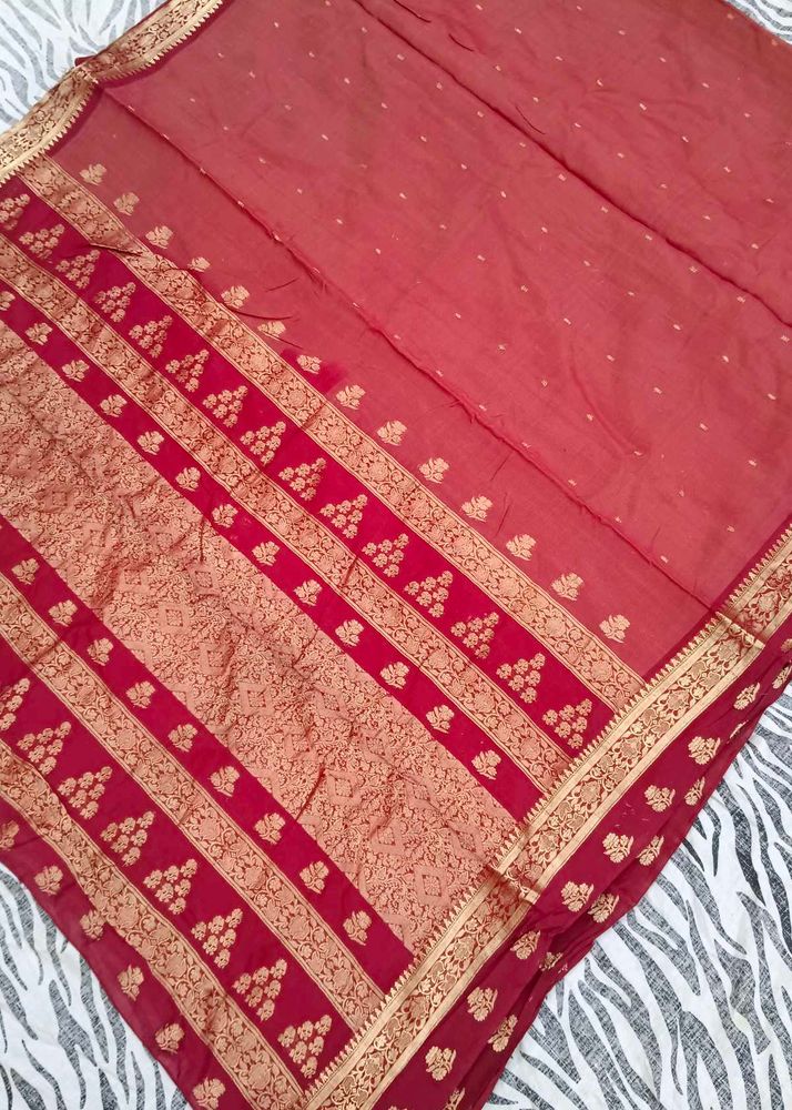maroon colour pure Gadwal saree