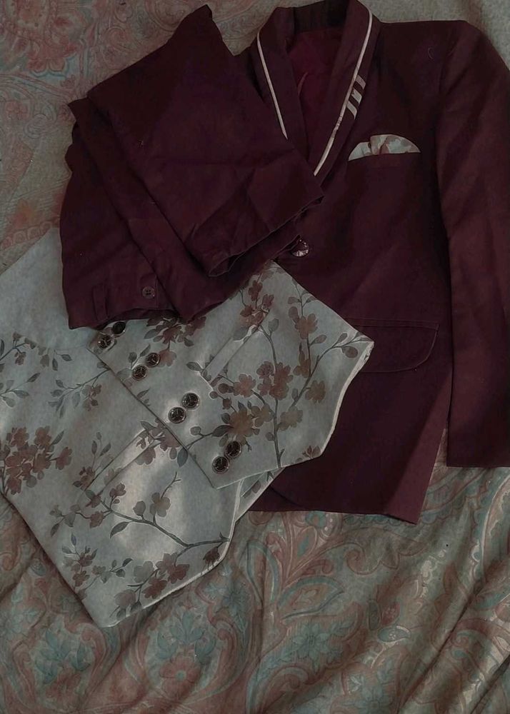 Burgundy Suit Set